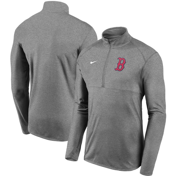 Nike Boston Red Sox Gray Team Logo Element Performance Half-Zip Jacket- Men’s XL - Picture 1 of 5